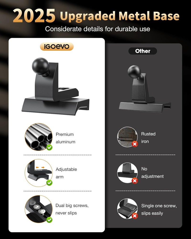 iGoevo 360° Rotating Magnetic Phone Mount for Toyota Tacoma 2016-2023 Dashboard - Secure Hold | Dashboard Phone Holder, Tacoma Phone Mount, Magnetic Car Mount, Toyota Tacoma Accessories - Image 5